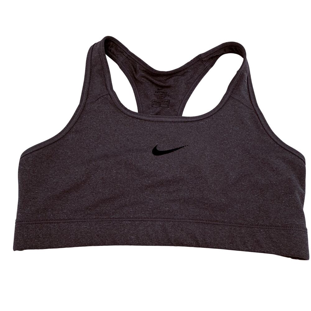 Nike Gray Dri-Fit Swoosh Racerback Sports Bra Size Large